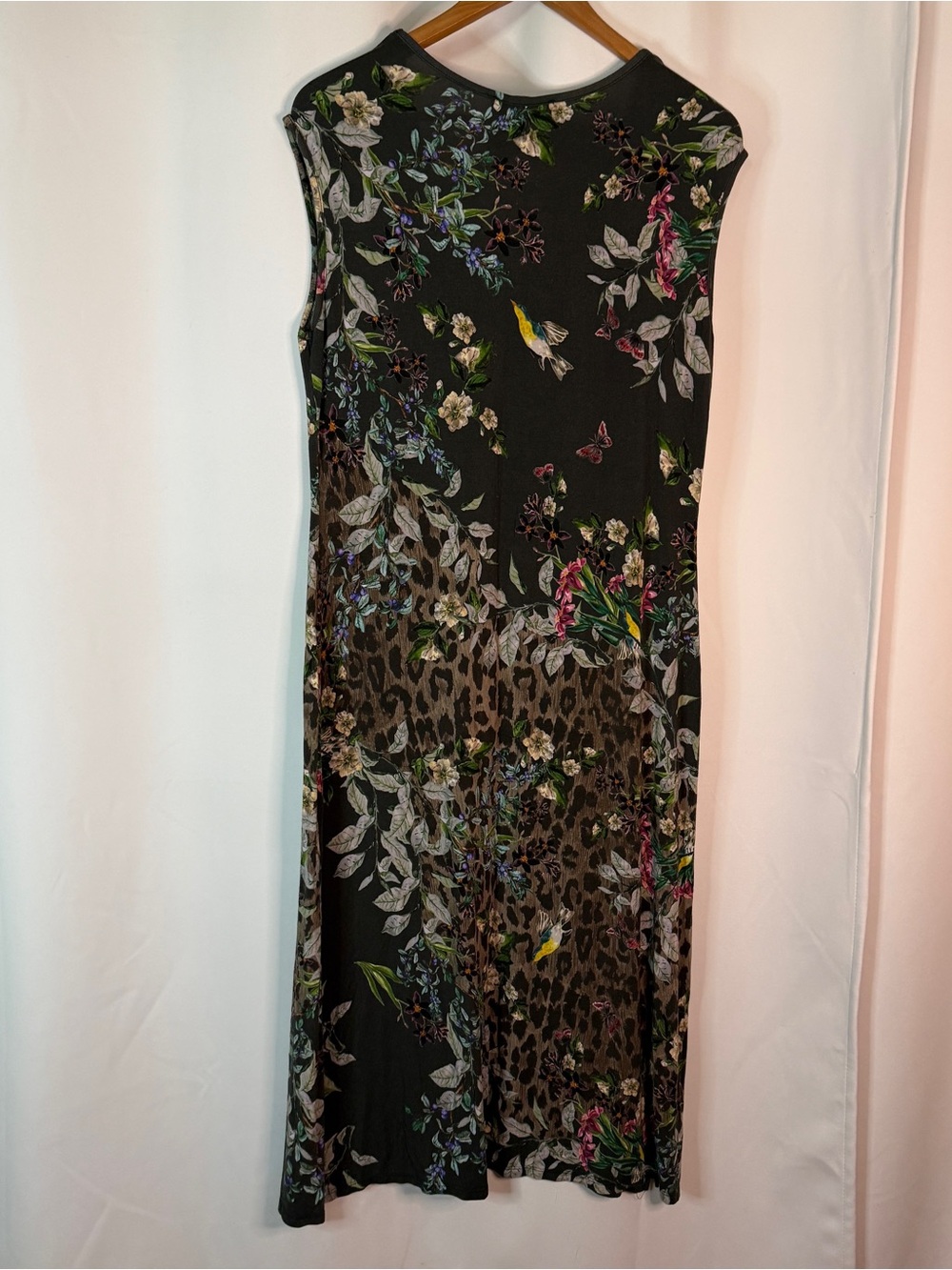 Johnny Was Black Floral & Animal Print V-Neck Dress - Picture 2 of 9